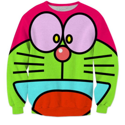 Grinning cat face with smiling eyes Sweatshirt