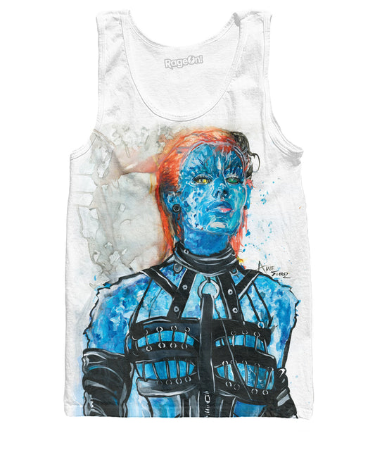 Lady in Blue Tank Top