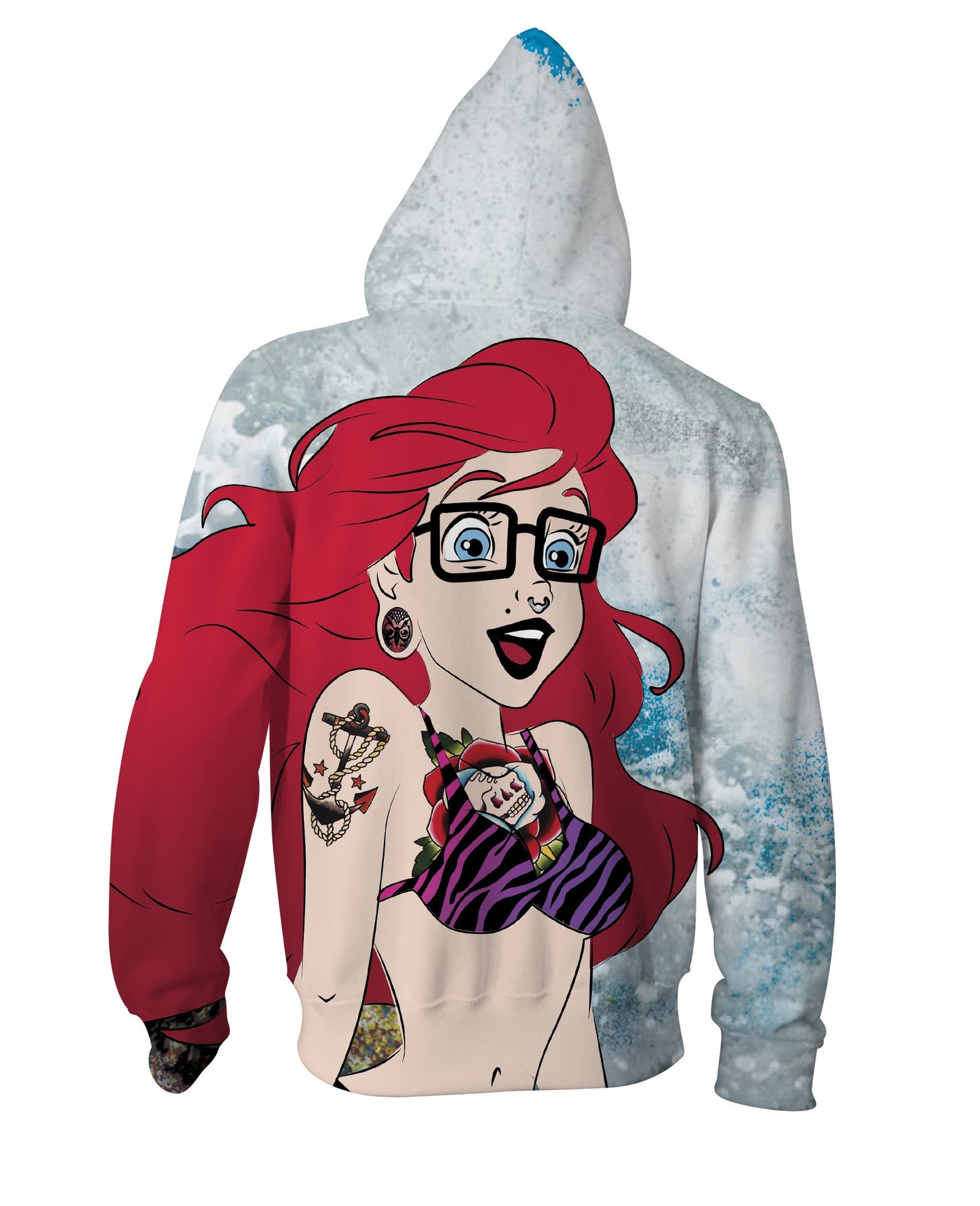Hipster Ariel Zip-Up Hoodie