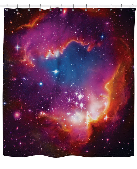 Cosmic Forces Colorful Galaxy Shower Curtain