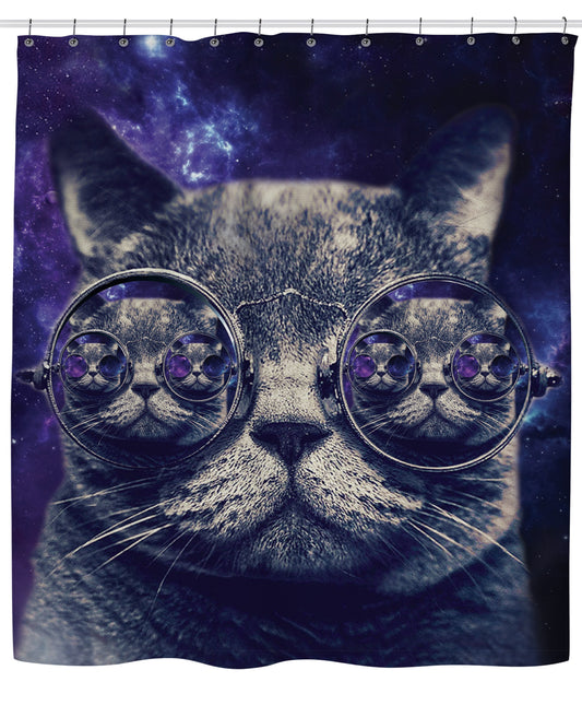 Hipster Cat Shower Curtain