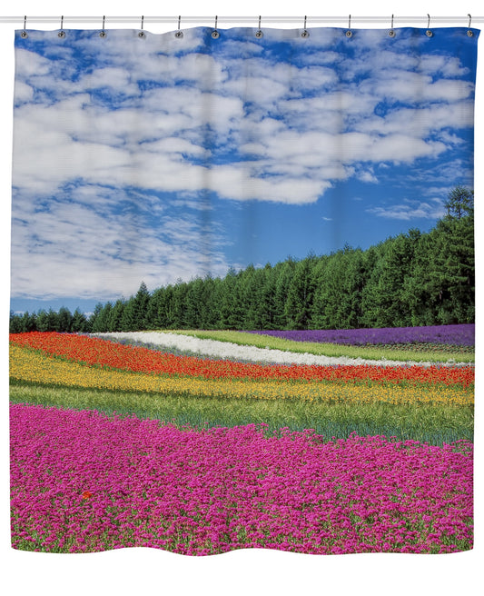 Rainbow Flowers Shower Curtain