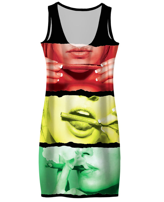 Rasta Girl Rolling Blunt Simple Dress