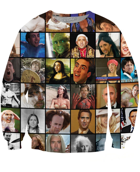 Nicolas Cage Rage Faces Crewneck Sweatshirt