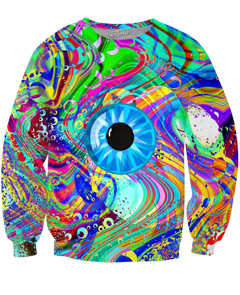 Oil Spill Eye Melt Crewneck Sweatshirt