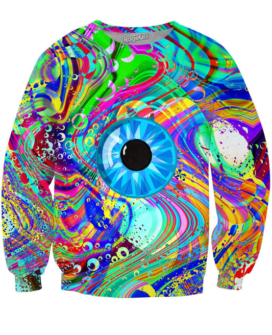 Oil Spill Eye Melt Crewneck Sweatshirt