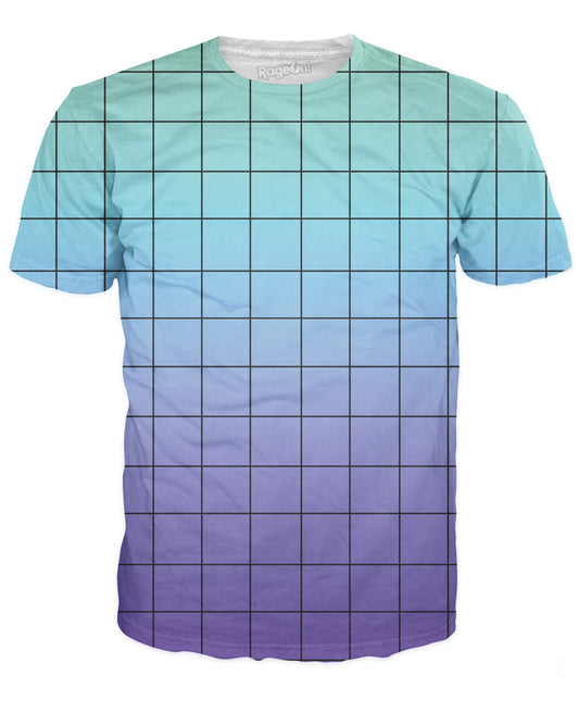 Blue Purple Grid T-Shirt