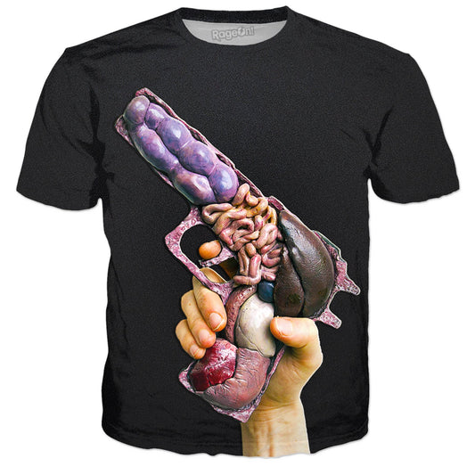 Symbolic Gun - Black Background T-Shirt