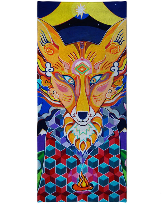 Fox Brought Fire Beach Towel