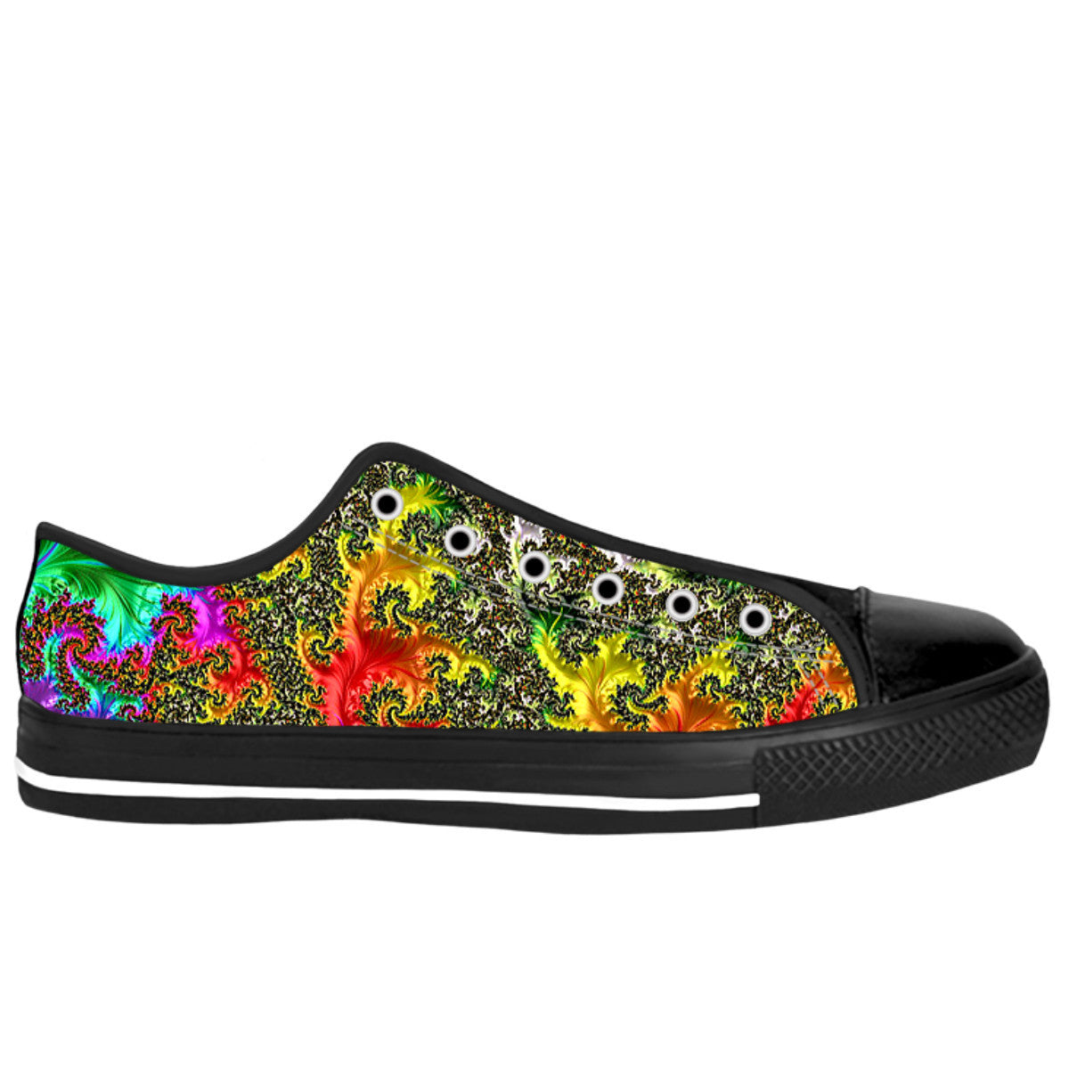 Rainbow Fractal Low Top Shoes