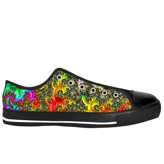 Rainbow Fractal Low Top Shoes