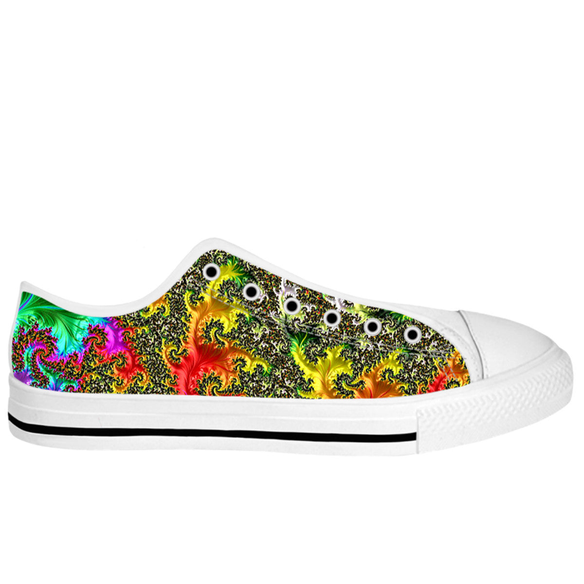 Rainbow Fractal Low Top Shoes
