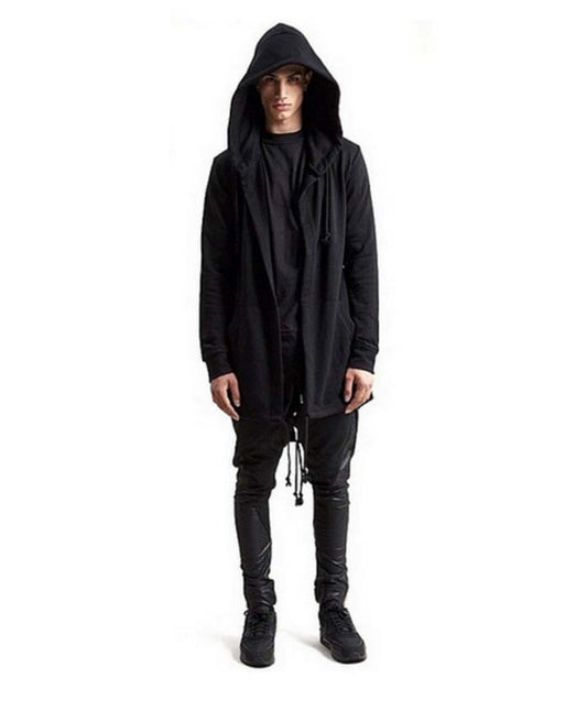 Gold Zipper Hooded Cloak Sweatshirt