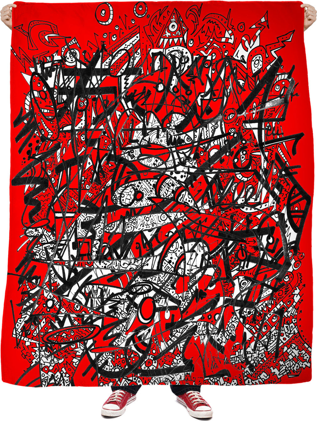 Nobody Touches Nothin (Red Version 3) Fleece Blanket