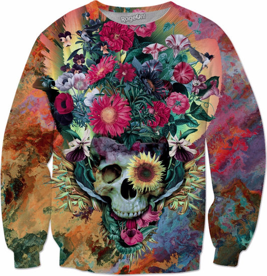 Floral Skull Vivid V Sweatshirt