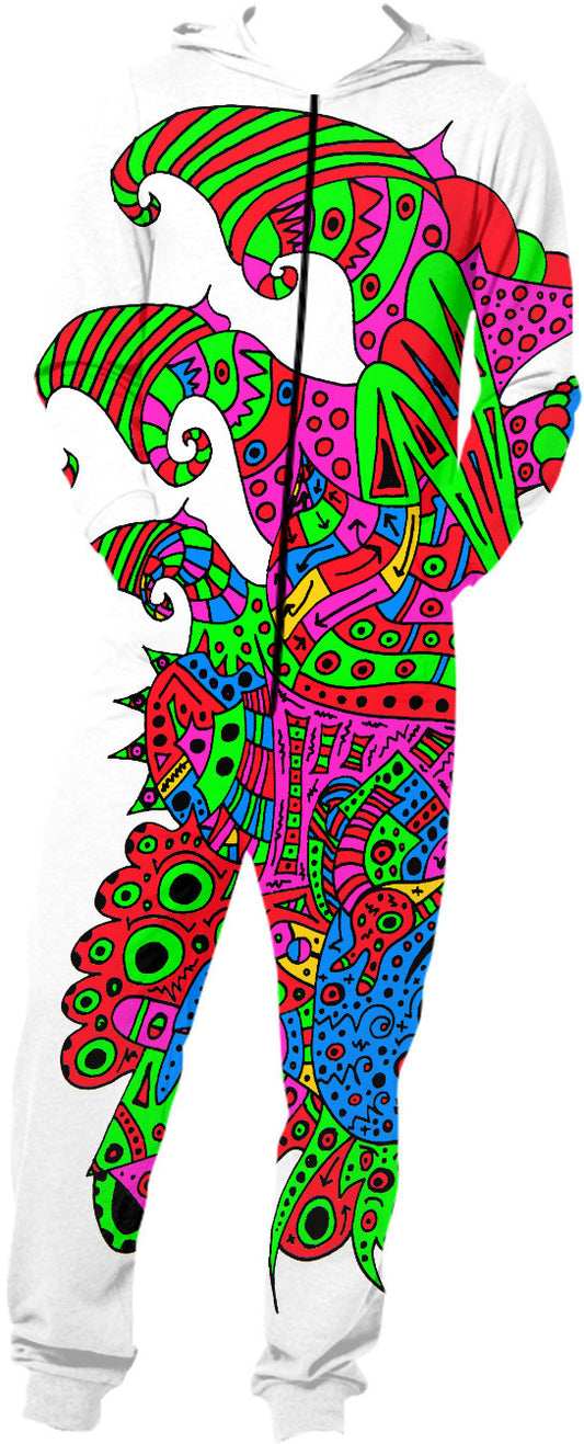 Alien 57 Blue Red Green Pink Blue & Orange Onesie