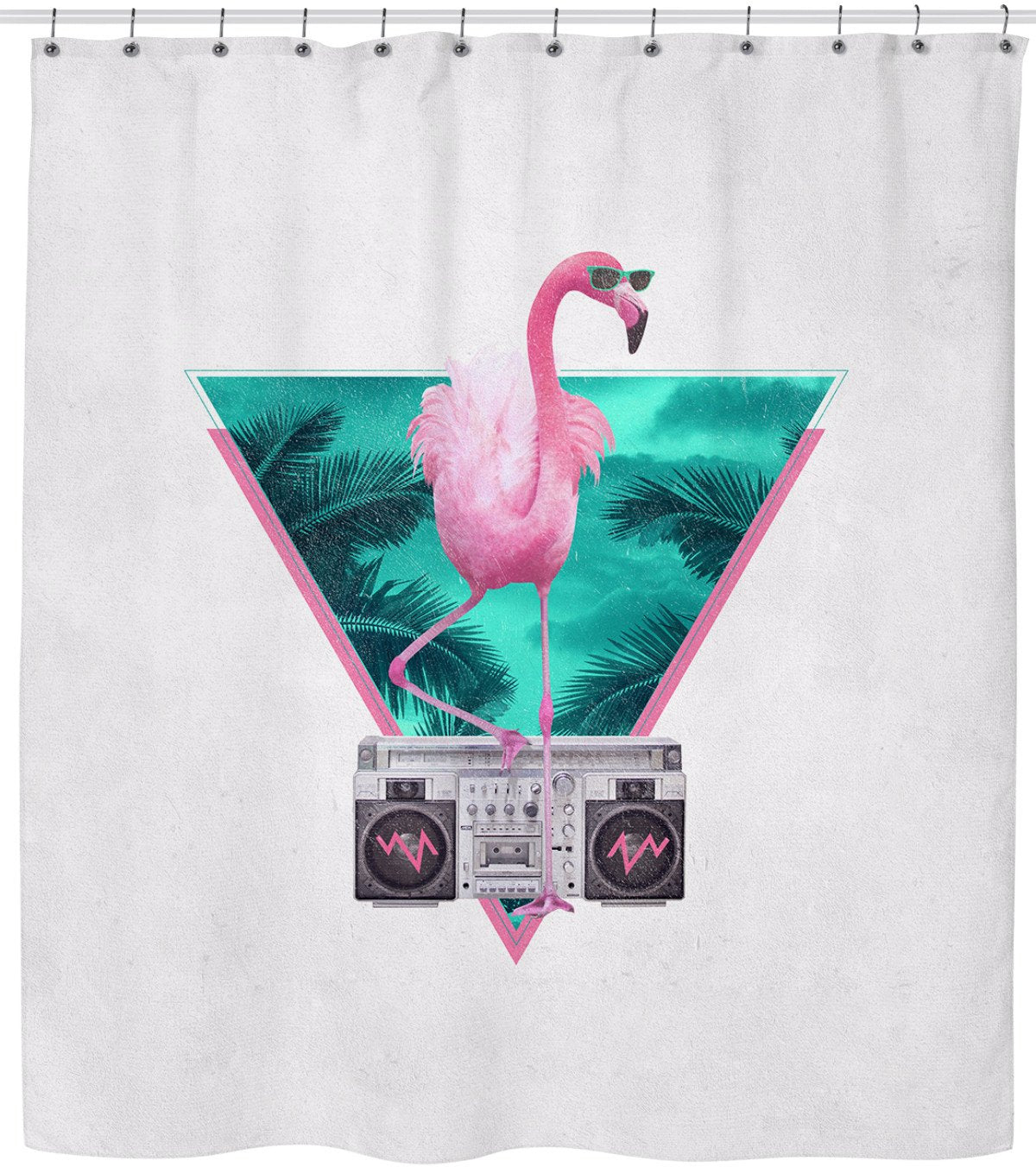 Miami Pink Flamingo Shower Curtain