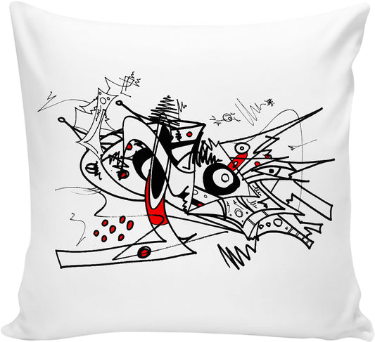 Red And Black Abstract 1 Couch Pillow