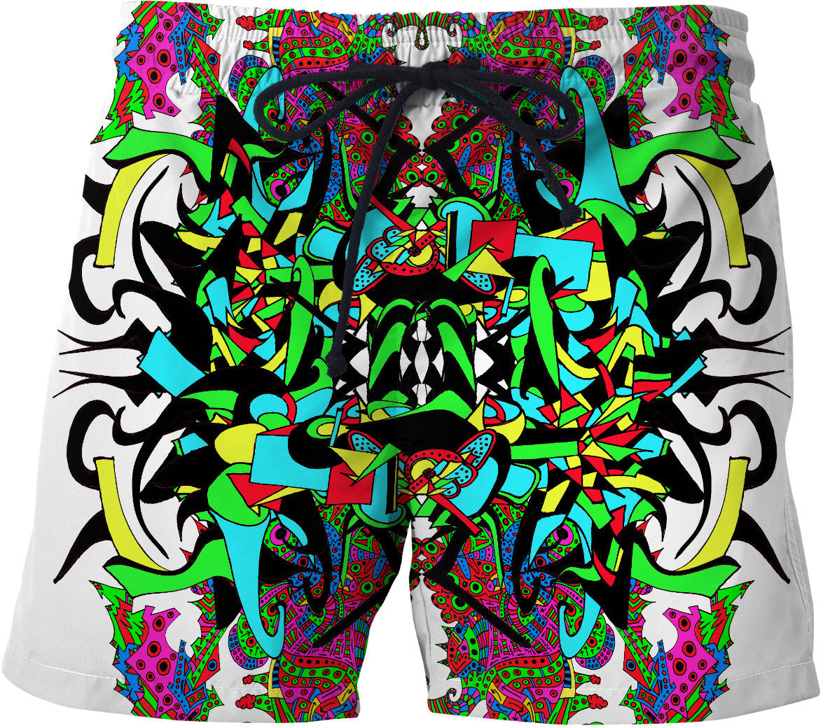 Super Trippy Psychedelic Crest Swim Shorts