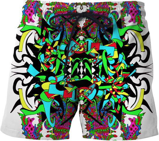 Super Trippy Psychedelic Crest Swim Shorts