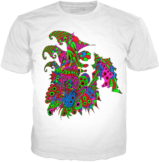 Alien 57 Blue Red Green Pink Blue & Orange T-Shirt