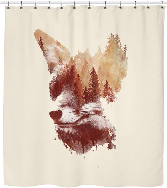 Blind Forest Fox Shower Curtain