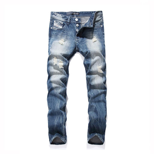 Distressed Blue Denim Joggers