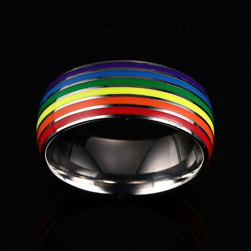 Stainless Steel Rainbow Ring