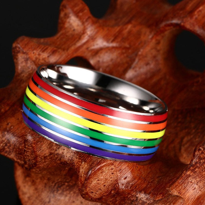 Stainless Steel Rainbow Ring