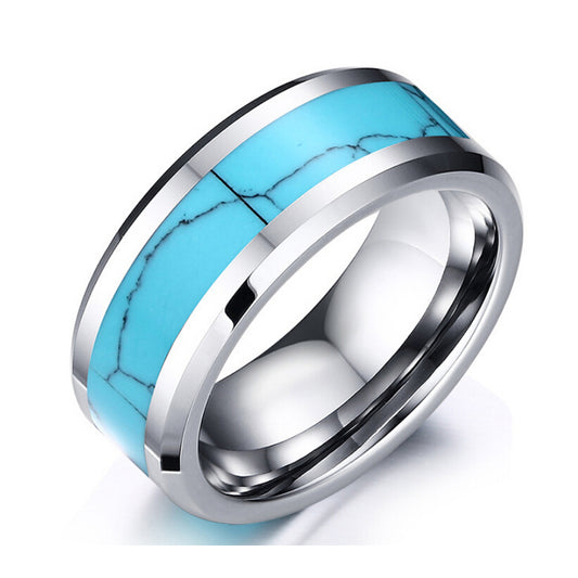Turquoise Inlay Tungsten Carbide Ring