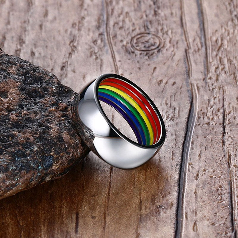 Rainbow Interior LGBT Ring