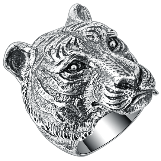 Prime Bengal Tiger Silver Ring